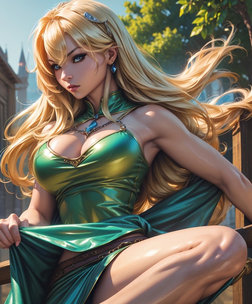 (((Single character image.))) (((1girl))) (((Dressed in medieval fantasy attire.))) This is a fantasy character portrait. (((Looks sultry and wanton.))) (((Looks like a woman who gets what she wants.))) Generate a stereotypical fantasy character. The character is female and has all the typical tropes of a fantasy character. Upper body shot. Looks like she has sexy features. (((Looks like Jenny Poussin.))) She looks fierce and exciting.best quality:1.0,hyperealistic:1.0,photorealistic:1.0,madly detailed CG unity 8k wallpaper:1.0,masterpiece:1.3,madly detailed photo:1.2, hyper-realistic lifelike texture:1.4, picture-perfect:1.0,8k, HQ,best quality:1.0,
