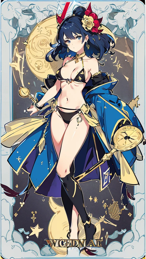 tarot cards,Hands together,Vulcan salute,attention, There is a halo behind the head,finely_detailed, perfect_Body, perfect_Eye, perfect_Face, perfect_finger,Yu-Gi-Oh card game style、(((Voluminous breasts 1.8)))、(((micro bikini 1.4)))、(Saggy breasts 1.4)、(Cleavage 1.4),Seductive pose、Random Pause、cowboy shot、
(The Aries symbol is depicted on the card frame 1.3)、Three-dimensional depiction that seems to emerge from the card, ultra-detailed depiction, artistic、A pose that makes it seem as if the person is coming out of the card、The card frames are drawn in super-beautiful detail, perfect anatomy, perfect fingers, super beautiful faces, stunning beauties aged  to 30、Greek mythology sculpture style background、Super beautiful eyes, and the card frame features illustrations of the moon, sun, stars, and golden coins、The card frame features an illustration of a sword and shield、Card colors are random、Depicts the symbol of Aries、Write the letter Aries、Write Aries on the top of the tarot card.May the person who sees the tarot card be happy、Write the word "Aries" in embossed letters on the tarot card、Magic wand, spear, bow and arrow, guitar, fire, water, earth, wind, dagger, pen, sword, crossbow, large shield, gloves, fishnet stockings、Flowers, leaves, good luck, four leaf clover、Scattering jewels、Diamond, ruby, sapphire, topaz, blue sapphire, pearl, crystal,Aries sign tattoo on body