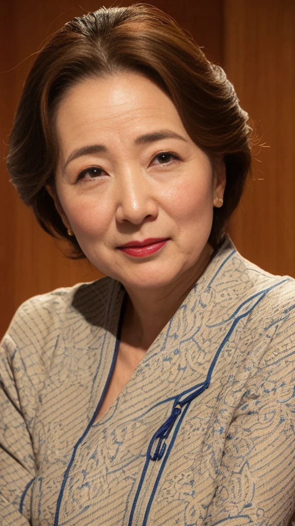 Kawase Hasui, Face close-up, Japanese painting, senior citizen, Draw lips correctly, Red lipstick, No discomfort, 16K, Highest quality, Very detailed, Realistic, Very detailed肌, (Japanese), (alone), 100 years old, Large Breasts, Mature female politician, Glamour, sexy, Chromo White Skin, Staring straight ahead,

