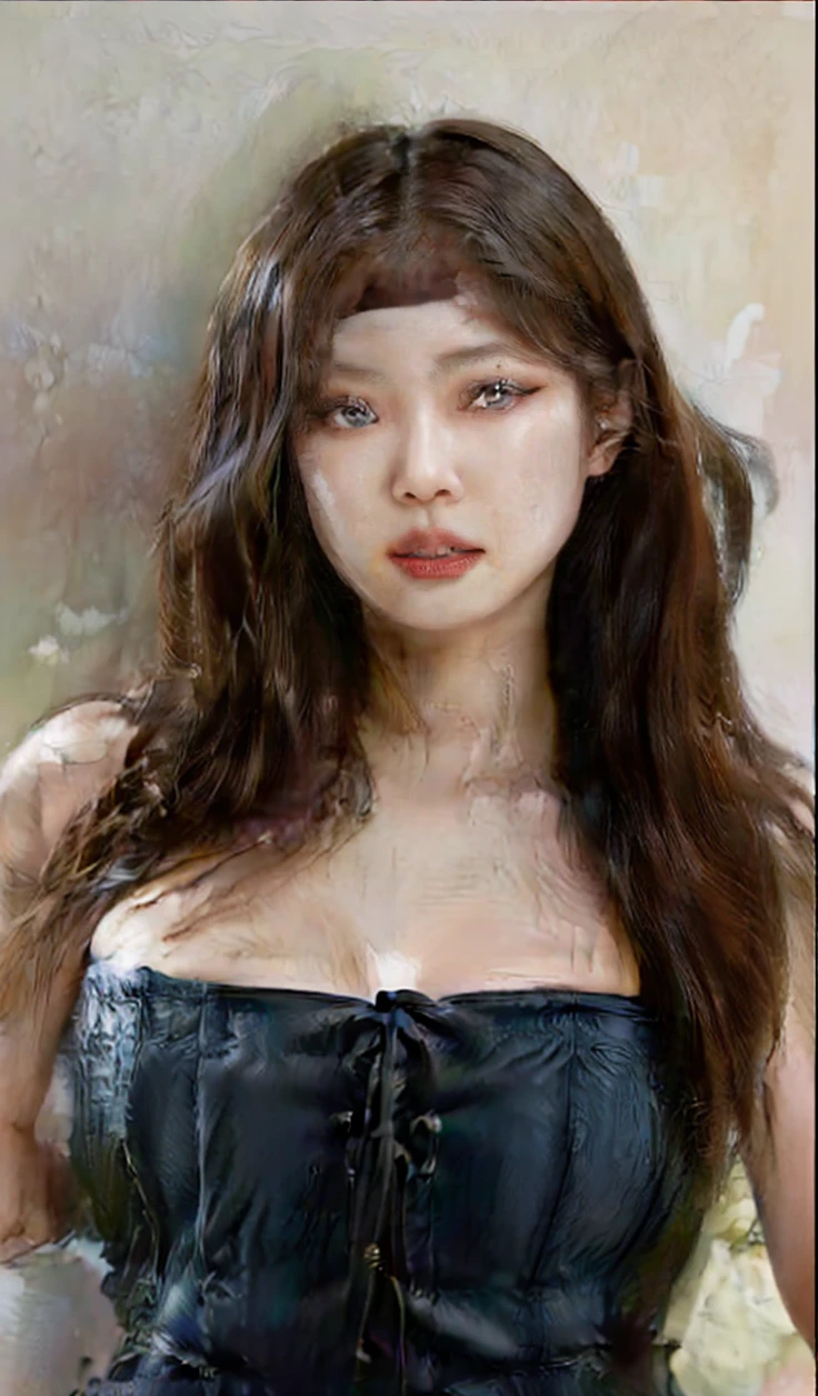 a closeup of a woman in a black corset posing for a photo, gorgeous young korean woman, korean girl, beautiful south korean woman, beautiful young korean woman, korean woman, sexy look at the camera, 🤤 girl portrait, japanese goddess, Sakimichan, beautiful chinese model, Yoshitomo Nara, sexy face with full makeup