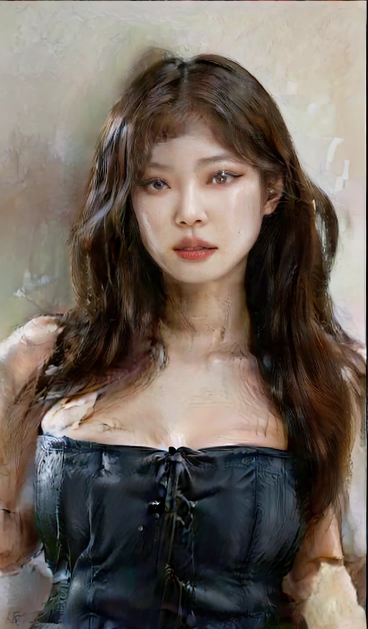 a closeup of a woman in a black corset posing for a photo, Kim Jennie korean woman, korean girl, face Kim jennie , beautiful young korean woman, korean woman, sexy look at the camera, 🤤 girl portrait, japanese goddess, Sakimichan, beautiful chinese model, Yoshitomo Nara, sexy face with full makeup