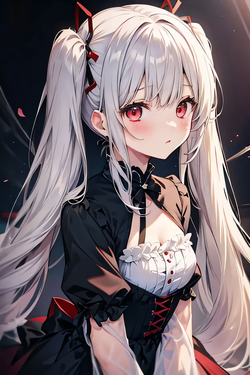Silver-haired red eyes、Lolita、Small breasts、Twin tails、Girl Brat