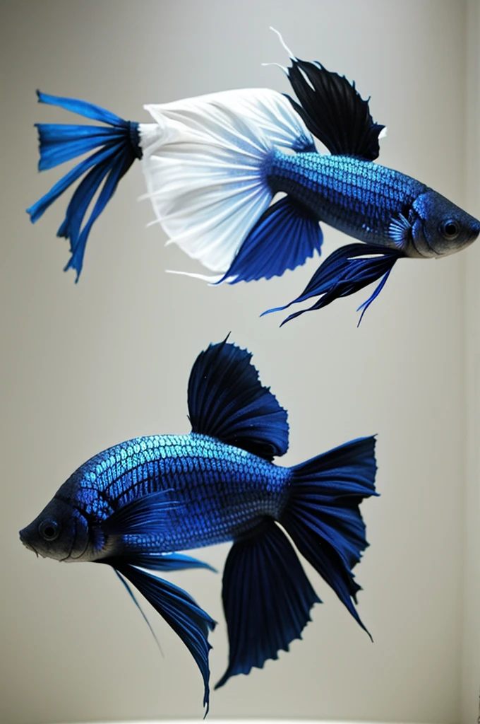 Betta fish white and black
