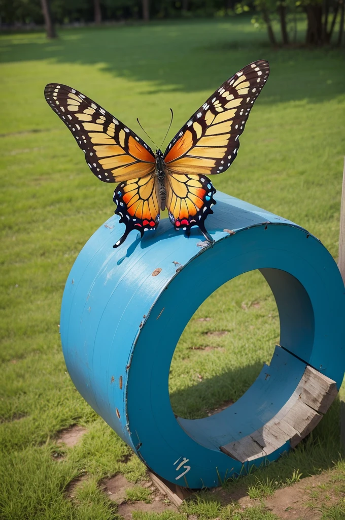 Forming a butterfly with the letters GE