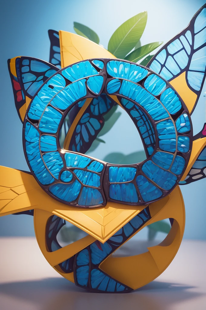 Forming a butterfly with the letters GE