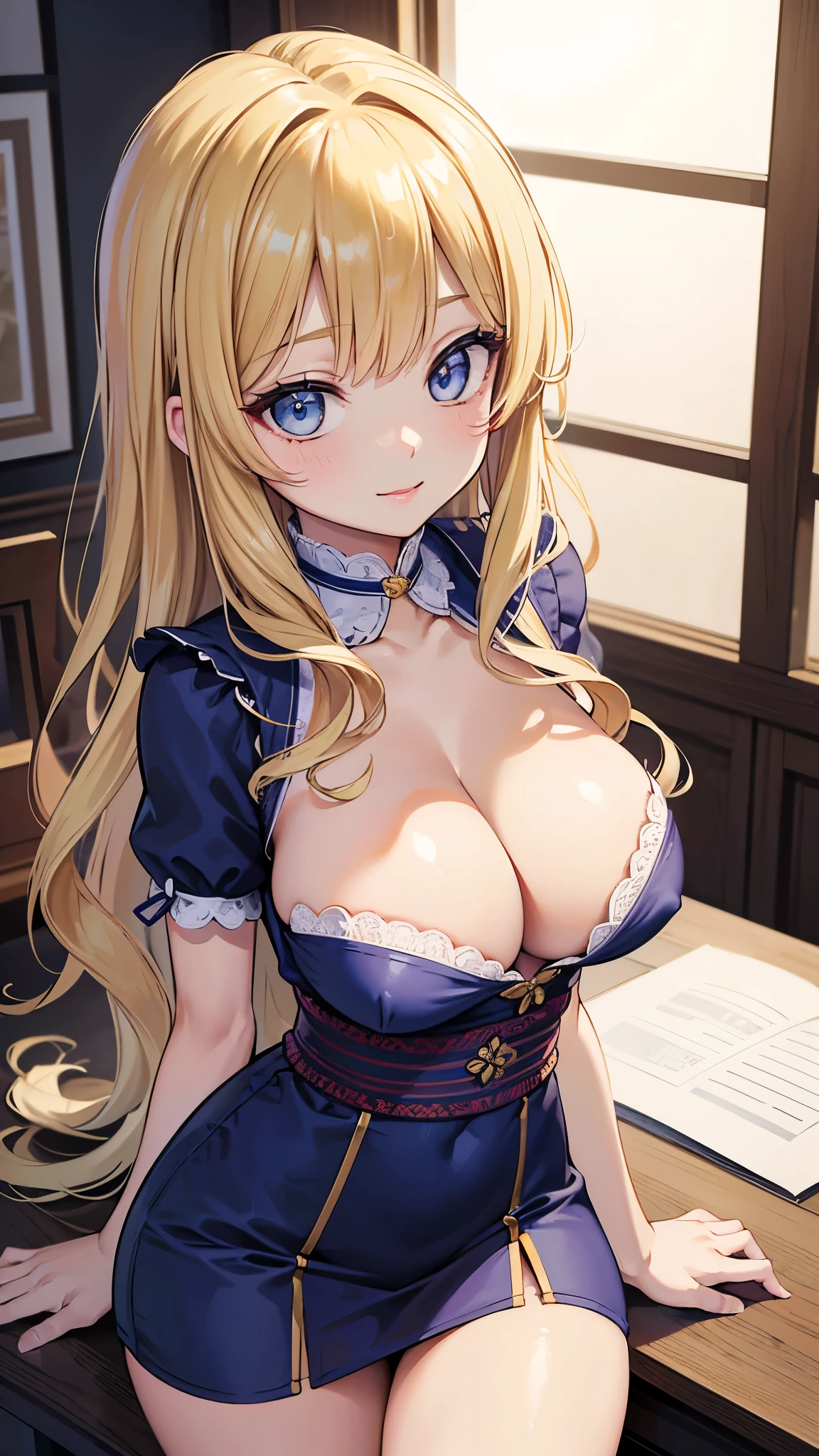 07
(masterpiece:1.3, Highest quality, Ultra-high resolution, Very detailed), (Realistic:1.1, photoRealistic:1.4), Beautiful illustrations, Perfect lighting,Written boundary depth, Beautiful detailsまでこだわった髪, Beautifully detailed face, Beautiful details, Beautiful clavicle, Beautiful body, Beautiful and juicy breasts,View your viewers, 1 Girl,Perfect Face, (Perfect Anatomy, Anatomically correct), Cute and symmetrical face、、((Shiny Hair)),(かわいいsmile, smile)、Sexy Body、(masterpiece),(Highest quality:1.3),8K,Very clear,(Ultra-realistic), One Girl,Wide Shot,((Large Breasts))、魅惑的なwoman、(masterpiece、Highest quality、Very detailedな)、((とてもLarge Breasts))、Cleavage、,(Highest quality), Realistic, (live-action, Intricate details), ((Open lips))、alone, woman, Medium Shot, SFW, Blonde, Long Wavy Hair, blue eyes, smile, secretary, 非常にLarge Breasts, office, Cleavageをからかう:0.7, Arms under chest