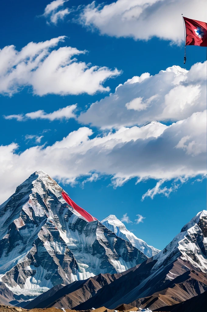 Make a cover image for the page name All News Platform, with nepal national flag, mount everest and all news in one platform.