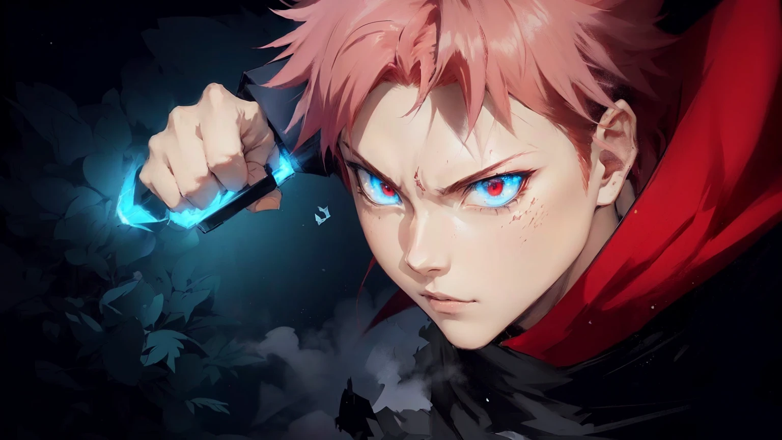 anime character with red hair and blue eyes holding a cell phone, 坏蛋动漫8 K, JUJUTSU KAİSEN, melhor anime wallpaper 4k konachan, 4k manga wallpaper, Anime main art, anime wallpaper, demon slayer rui fanart, anime wallpaper 4K, trigger anime art style, anime wallpaper 4k, anime wallpaper 4k, Demon slayer art style