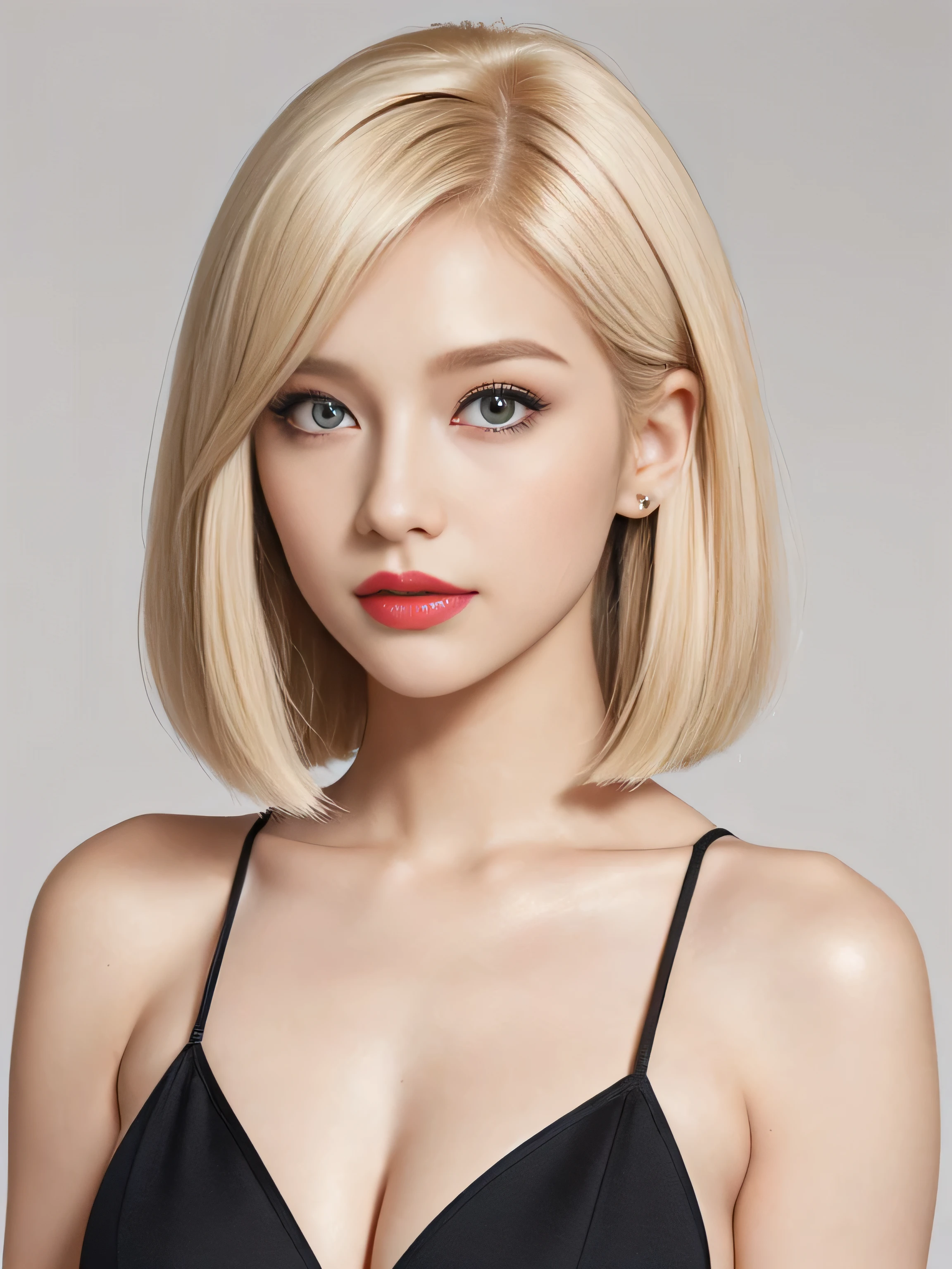 (((Her hair color is the perfect blonde.:1.8!!))) (((Her hair color is the perfect blonde.:1.8!!))) (((Her hair color is the perfect blonde.:1.8!!))) (((Her hair color is the perfect blonde.:1.8!!))) (((Her hair color is the perfect blonde.:1.8!!))) (((Her hair color is the perfect blonde.:1.8!!))) (((Her hair color is the perfect blonde.:1.8!!))) (((Her hair color is the perfect blonde.:1.8!!))) 1 female (Photographed from the chest up) (She turns to the viewer、She has a very sexy face!!!!!) (((Her hair color is the perfect blonde.:1.8!!))) ((Her hair is very straight!!!)) (Her bangs are neatly trimmed そして straight down.:1.4) ((Large Breasts:1.6)) ((Highest quality)) ((masterpiece)) (family friendly) (Get used to it) (White wall background!!!!!) (She is France's most sensual 24-year-old face cosmetics model..) (((Her hair is cut in a very straight bob that reaches almost to her shoulders.....!!!.))) (Highest quality&Highly detailed black hair her hair is beautiful, There is a volume and、、、、、、Very shiny.、Very beautiful silky hair Beautiful silky hair Shiny Hair Her hair is very straight) (Get a sensual make-up treatment from a professional make-up artist.... Exquisite texture:1.4 Bright red lipstick!!! Beautiful black eyeliner) Perfect Woman'face (Her face is dignified そして sexy) ((Her eyebrows are very thin:1.8)) Perfect Woman'face (Her face shape is thinner than average:1.8) (Her eyes are larger than average:1.8 Her nose is higher than average:1.8) (Her body is more attractive than the average French woman...:1.5 Her skin is a typical Caucasian complexion... Her skin is very high quality and ultra high definition.、very beautiful そして glowing skin) (Her face is dignified and sexy) ((Rich 1.4)) (Extremely detailed 8K) (Ultra-fine skin texture 1.4) (current, Vibrant:1.4), Sharp focus:1.2、Beautiful woman:1.4 Dynamic Lighting (Genuine RAW photos taken by professional photographers) (Surreal photos by professional photographers :1.2) (((Her hair color is the perfect blonde.:1.8!!))) (((Her hair color is the perfect blonde.:1.8!!))) (((Her hair color is the perfect blonde.:1.8!!))) (((Her hair color is the perfect blonde.:1.8!!))) (((Her hair color is the perfect blonde.:1.8!!))) (((Her hair color is the perfect blonde.:1.8!!))) (((Her hair color is the perfect blonde.:1.8!!))) (((Her hair color is the perfect blonde.:1.8!!)))
