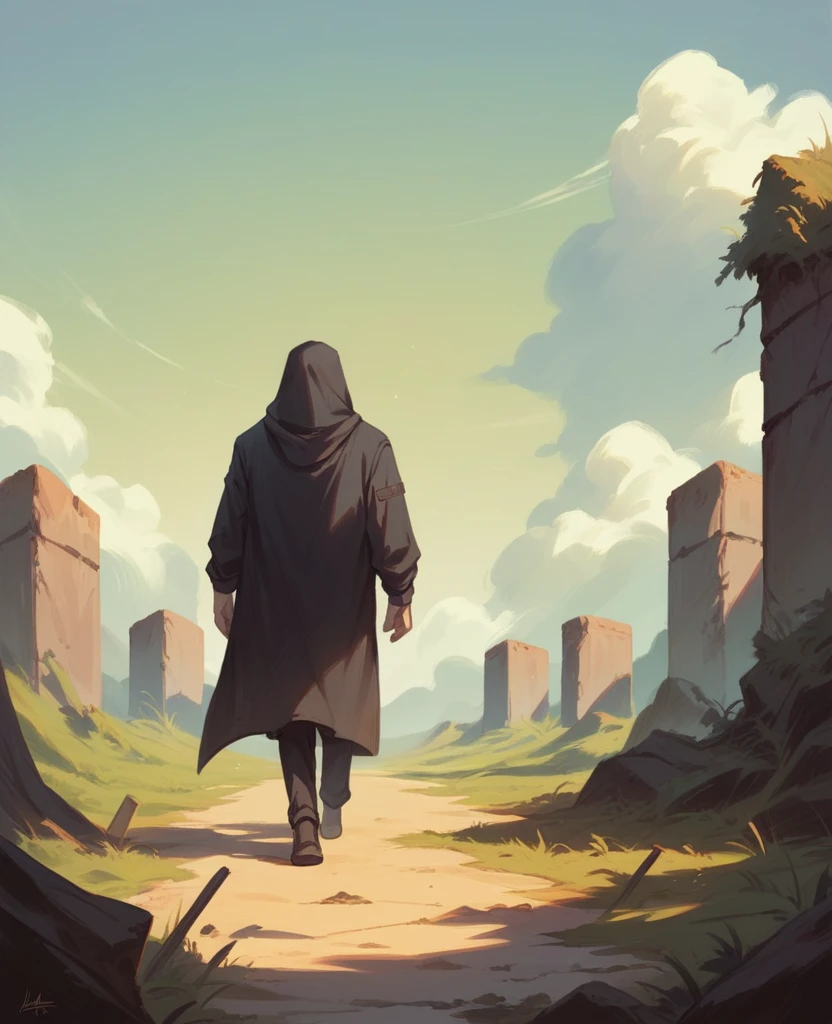 painting-like, surreal forgot, walking into nowhere