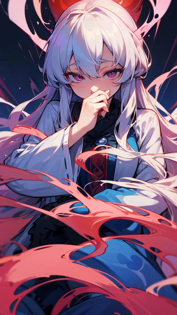 Highest quality I have long hair Yakumo blue Red eyes Odd Eye naked Masturbation ejaculation