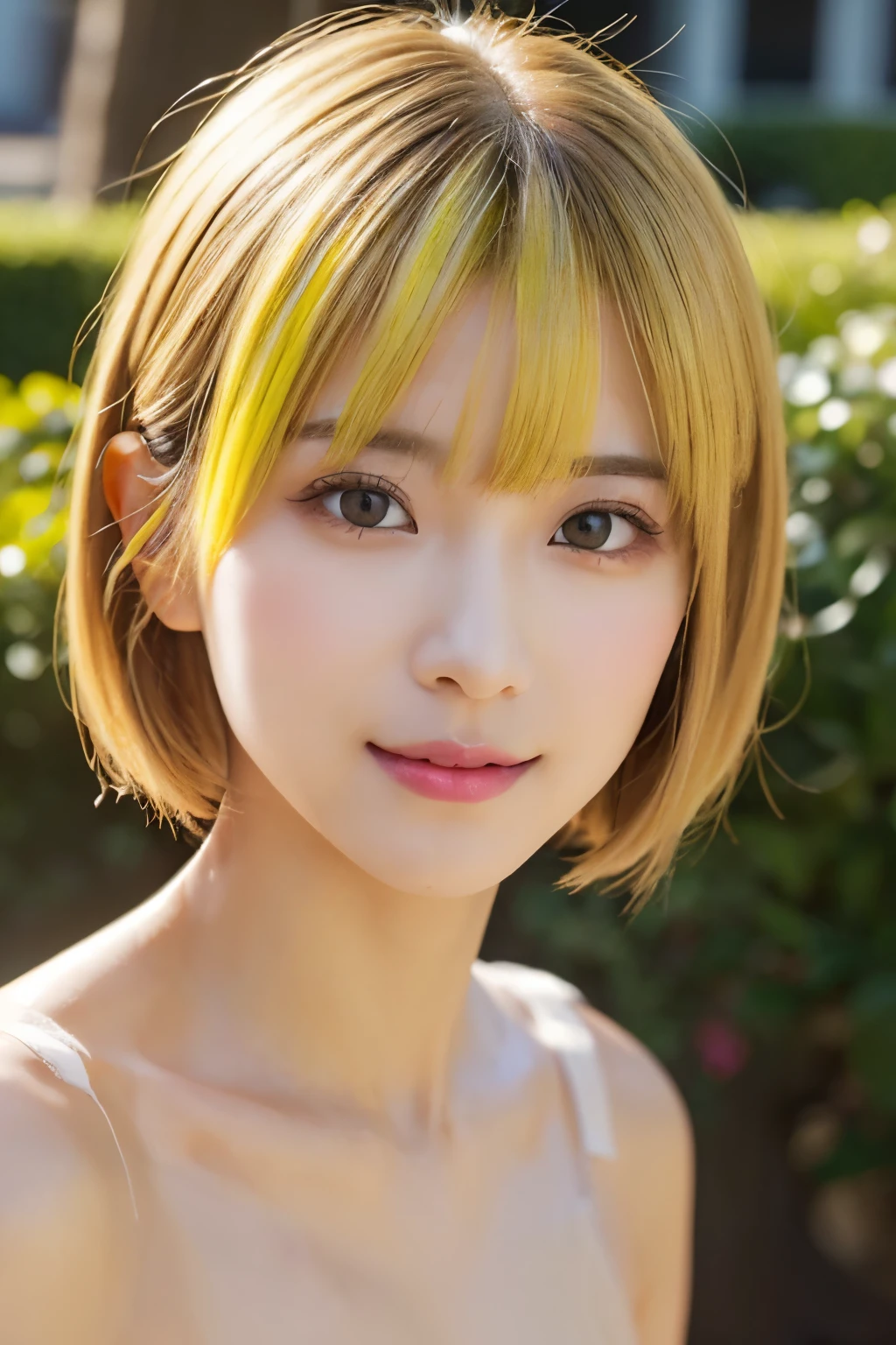 One Girl, (Naked Women:1.4), ((No underwear:1.4))、((Beautiful girl pushed down:1.3))、Beautiful Japanese actresses,((A beautiful face with precision:1.3))、((Face with bright make-up:1.4))、(RAW Photos, Highest quality), (Realistic, Realistic:1.4), (Tabletop), ((Bob cut with yellow dyed hair:1.4))
Very delicate and beautiful, Very detailed, 2k wallpaper, wonderful, In detail, Very detailed CG Unity 8K 壁紙, Very detailedな, High resolution,
Soft Light, Beautiful detailed girl, Very detailed目と顔, Beautiful and detailed nose, Beautiful attention to detail, Cinema Lighting,
Midsummer highland scenery, Sunshine is shining, Green tree々, The sunlight is very bright,
Perfect Anatomy, Slender body, small, short hair, smile