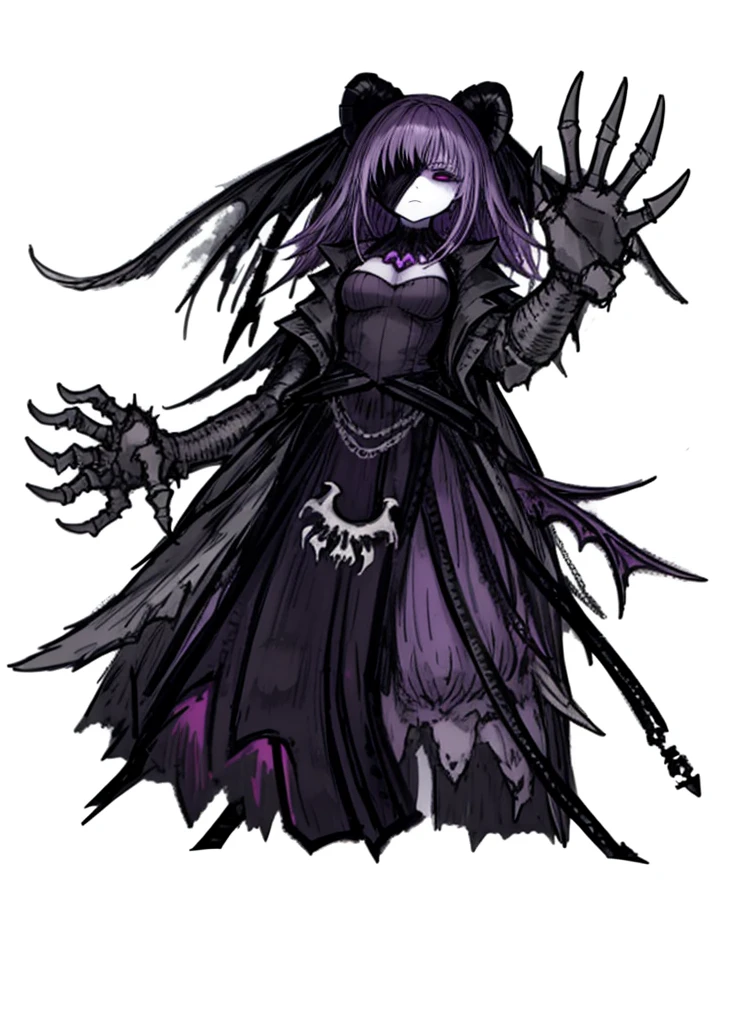 1girl, pale skin, fuchsia eyes, fuchsia hair, necromancer, nice clothes, (high resolution, high detail, best quality) , sexy