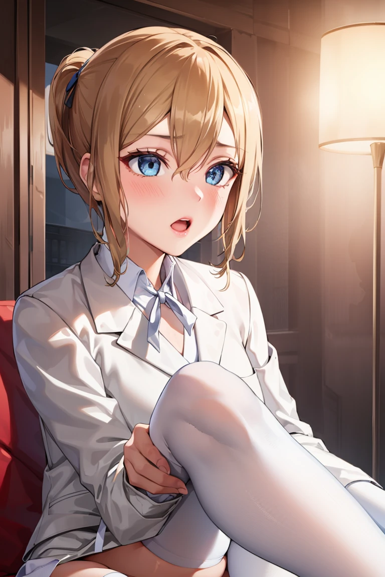 short ponytail,Short Hair,
BREAK ((school uniform, neck ribbon, white jacket, white dress, long sleeves, white thighhighs:1.5))
BREAK drunk, open mouth, blush, tired, looking at you, city, night,
BREAK (masterpiece:1.2), best quality, high resolution, unity 8k wallpaper, (illustration:0.8), (beautiful detailed eyes:1.6), extremely detailed face, perfect lighting, extremely detailed CG, (perfect hands, perfect anatomy),