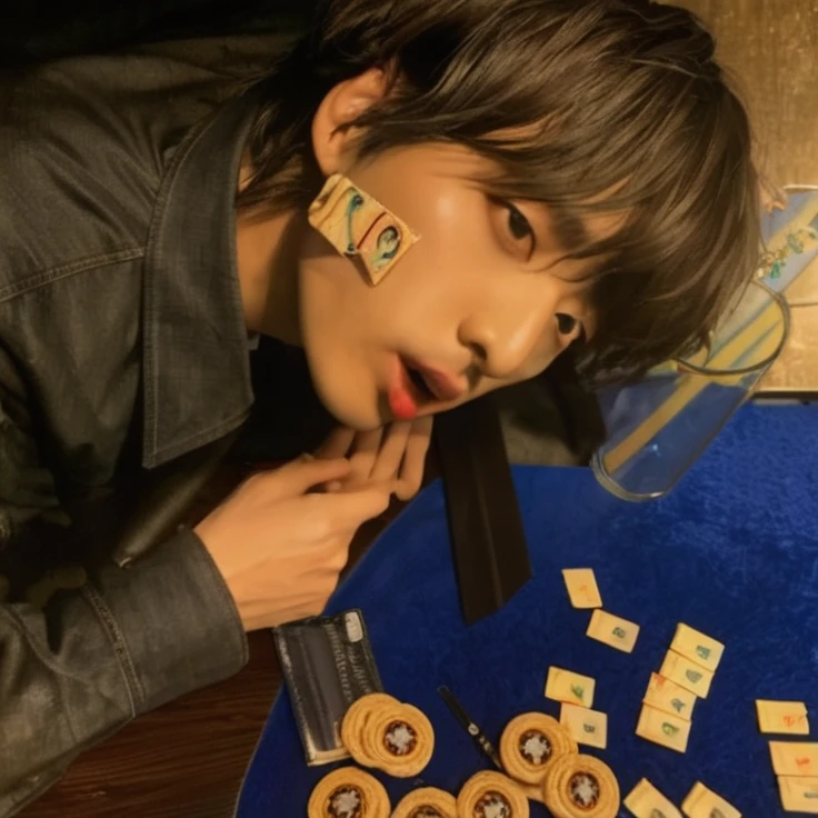 there is a man with scissors in his face, xqc, cai xukun, kim doyoung, jungkook, jinyoung shin, hyung tae, taehyung eating gucci fries, Jung Jaehyun, by Emma Andijewska, kim taejin, 2 0 2 2 photos, lee wonbin, wicked ulzzang, takeyuki kanda