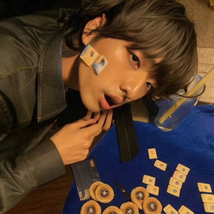 there is a man with scissors in his face, xqc, cai xukun, kim doyoung, jungkook, jinyoung shin, hyung tae, taehyung eating gucci fries, Jung Jaehyun, by Emma Andijewska, kim taejin, 2 0 2 2 photos, lee wonbin, wicked ulzzang, takeyuki kanda