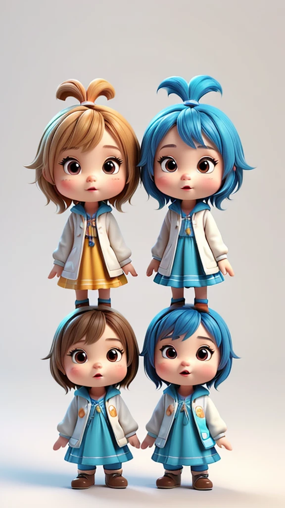 there are two little people standing next to each other, boy and girl, 3d characters, cute 3 d render, animation character, cute cartoon character, medium shot of two characters, two characters, animation style render, highly detailed characters, cute characters, high quality character design, cute digital art, 3 d cartoon, promotional render, cute cartoon, cute cartoon style