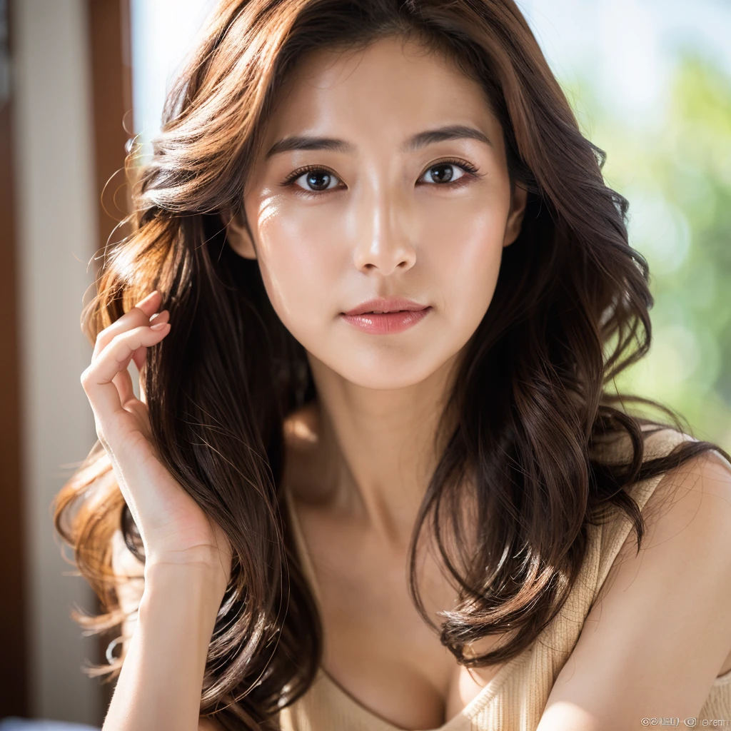 Beautiful mature woman with beautiful wavy long hair, Pretty sexy beauty, Ultra-high resolution,(Realistic:1.4), ((Highest quality)), ((masterpiece)), (be familiar with),