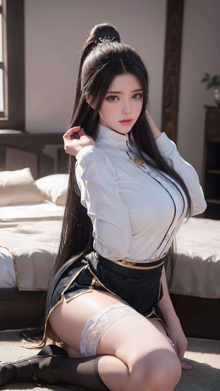 (random porn pose),(random hairstyle),(Highest image quality,(8k),ultra-realistic,best quality, high quality, high definition, high quality texture,high detail,beautiful detailed,fine detailed,extremely detailed cg,detailed texture,a realistic representation of the face,masterpiece,Sense of presence),sweater,tight mini skirt,stockings,Engineer boot