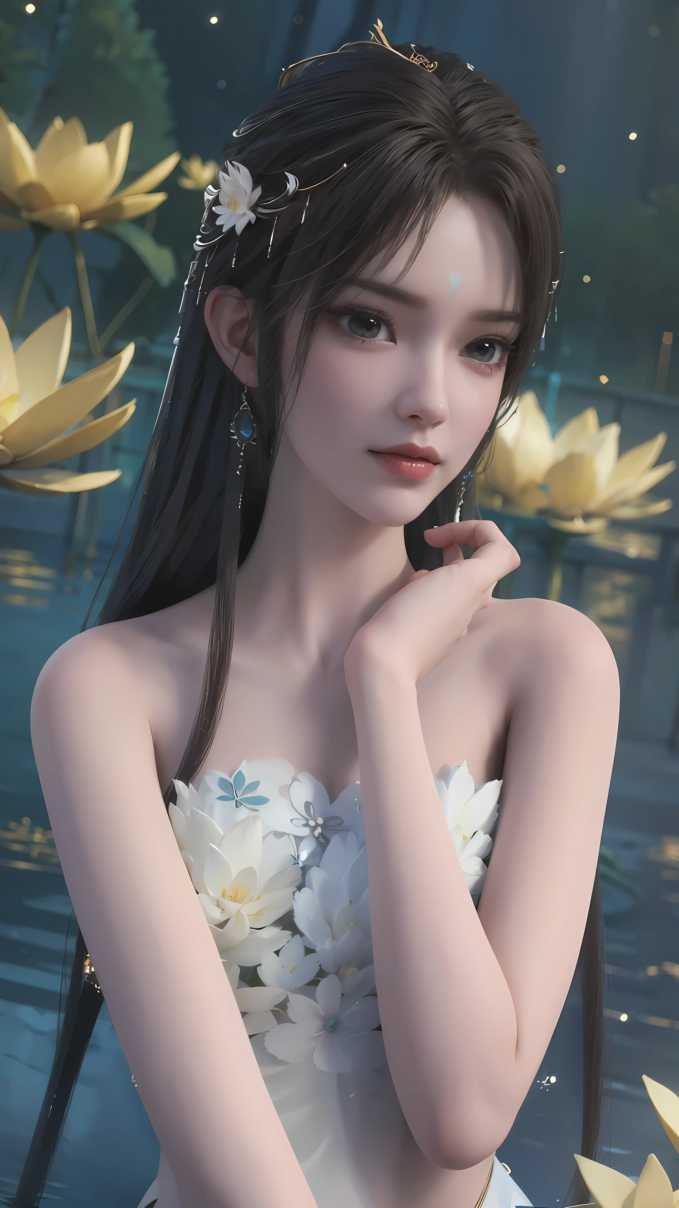 White clothes,White floral dress