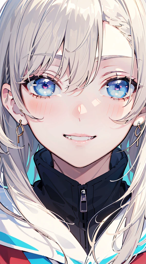 (((Masterpiece, High Quality, close up face, tilt one's head, 8k, Best Quality, high resolution, line anime))), 1girl,soft cream storm,very happy,cold era