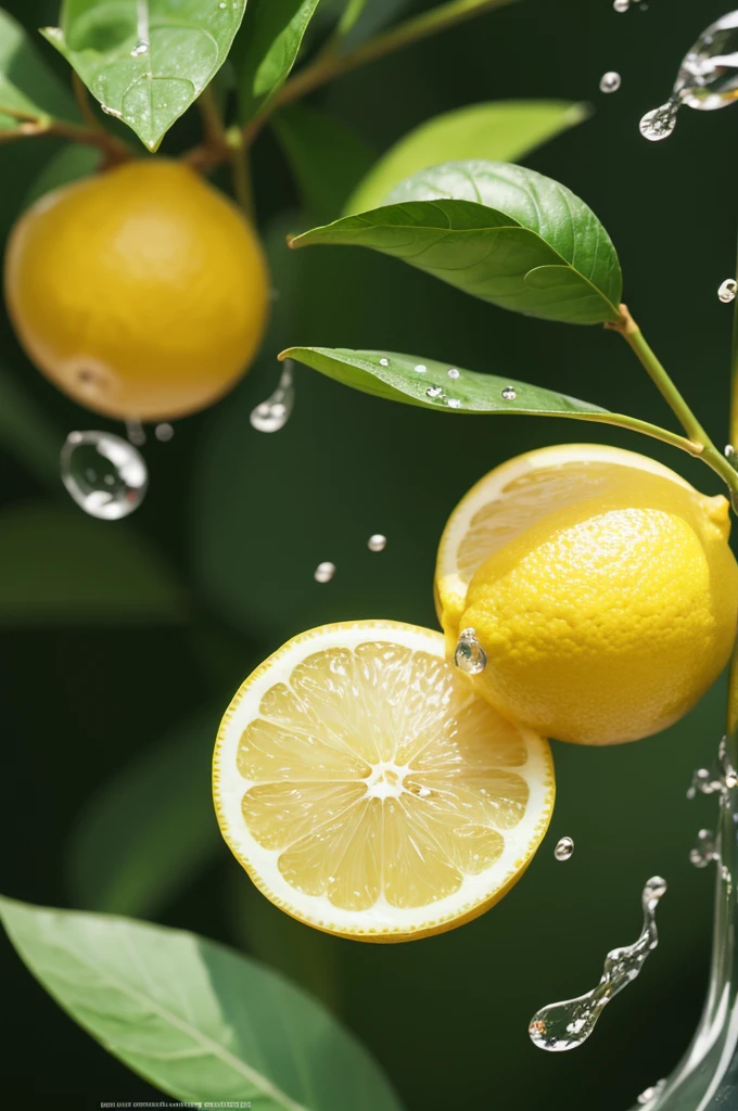 Lemon Water Drops Wallpaper