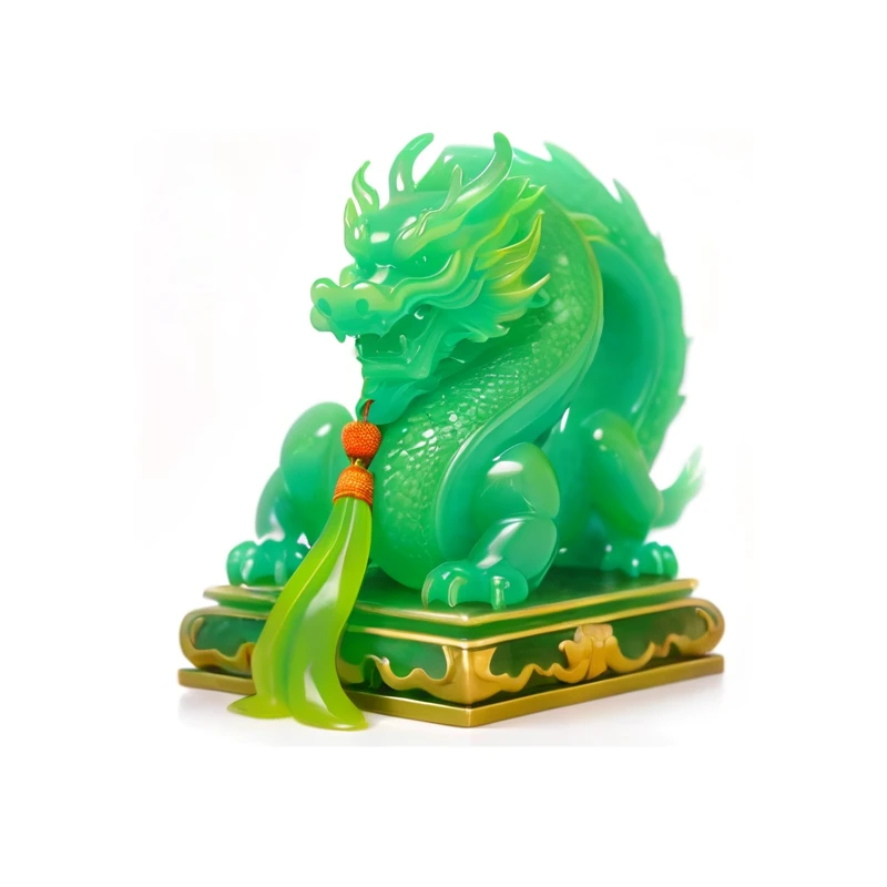   Chinese dragon fantasy, Jade Dragon Statue, smooth Chinese dragon, shui mo hua, jade sculpture,  ,Game Icon