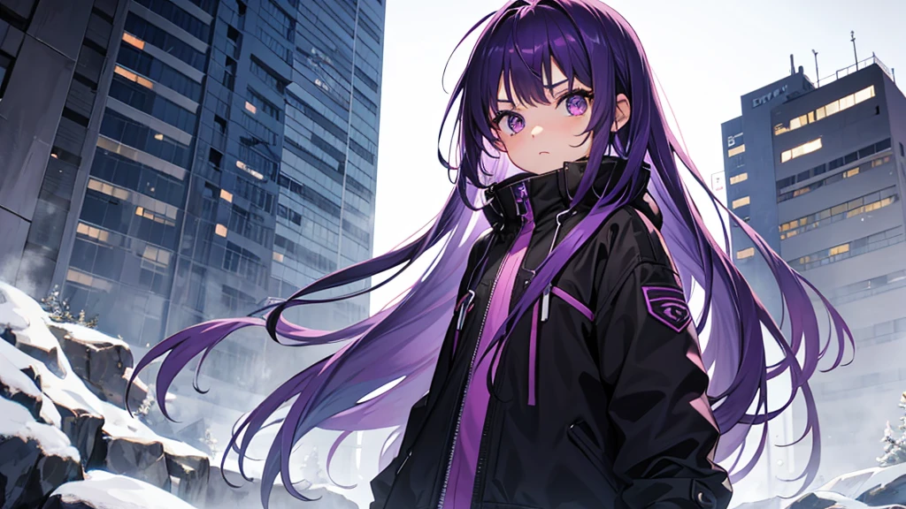  with cold eyes with purple hair