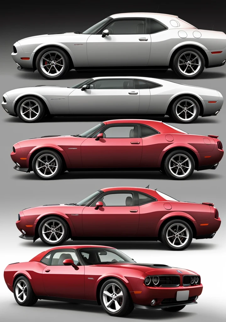 If we combine the design elements of a Pontiac GTO, Pontiac Solstice, Dodge Challenger, and BMW, we might get a car that looks like this:

- The overall shape and muscular lines of a Dodge Challenger
- The aggressive front grille and headlights of a Pontiac GTO
- The sleek, curved roofline and rear hatch of a Pontiac Solstice
- The grils of a BMW

The resulting car would be a high-performance, visually stunning vehicle with a unique blend of American muscle and European agility. It would likely have a powerful engine, precise handling, and a premium feel both inside and out!