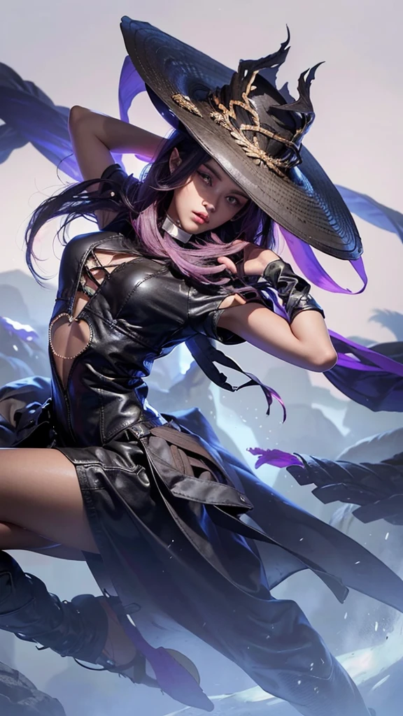 a 30 yo woman,(hi-top fade:1.3),long hair,dark theme, soothing tones, muted colors, high contrast, (natural skin texture, hyperrealism, soft light, sharp),