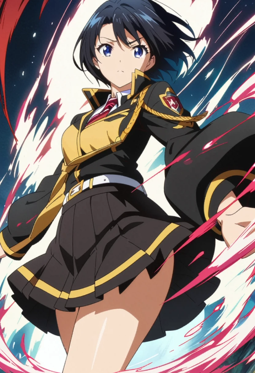 no lineart、(Highest quality:1.2, Very detailed, Anime Style, Digital Painting, Studio Anime, Ultra-high resolution, High Contrast, masterpiece:1.2, Highest quality, Best aesthetics), 1 female, high school student、skirt、Thin the line、Ultra-fine lines、no lineart、anime screencap,depth of field