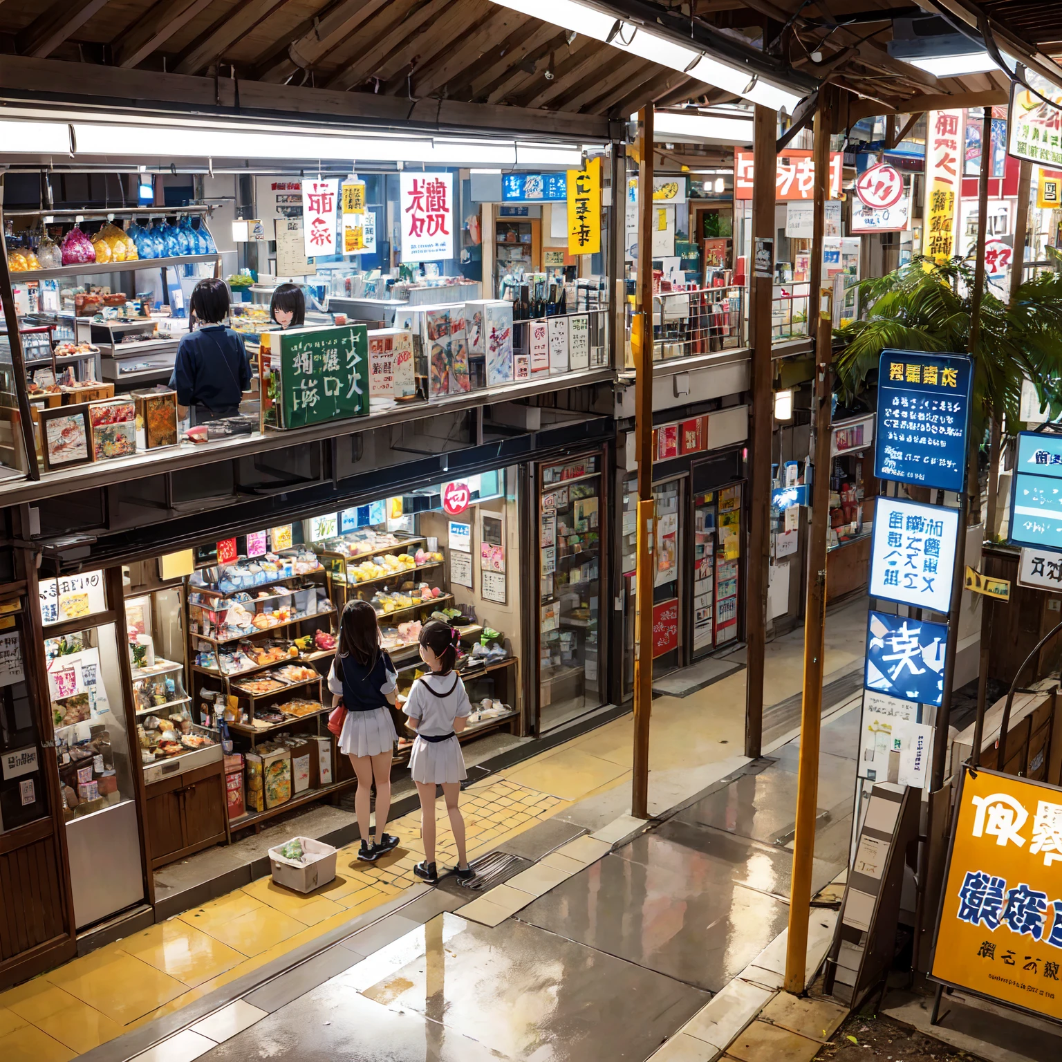 (masterpiece、Highest quality)、(Photorealistic photography)、1 picture、(Japan's dimly lit underground mall)、Japan favelas、s old、、Showa Retro、Detailed and cute face、((Poor conditions))、(Underground hot spring facilities)、shaved ice、Sale of drinks、Unsanitary and dim、(stage)、(Big bath)、Shady Red Light District、diet、(Many female junior high school students)、(Prostitute)、へにょへにょしたsmile、Happy schoolchildren、Perfect Anatomy、smile