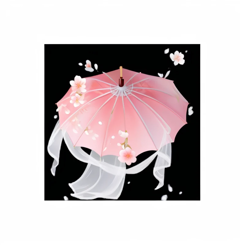 there is a pink umbrella with flowers on it and a white ribbon, 飘逸的Cherry blossoms丝, 飘逸的Cherry blossoms色丝绸, 阳umbrella, Sakura Kinomoto, Cherry blossoms盛开, 落下的Cherry blossoms瓣, 阳umbrellas, 茂盛的Cherry blossoms, 飘落的Cherry blossoms瓣, Has a blooming and ethereal effect, umbrella, Cherry blossoms, Ghost Festival, Paradise pink, Cherry blossoms盛开