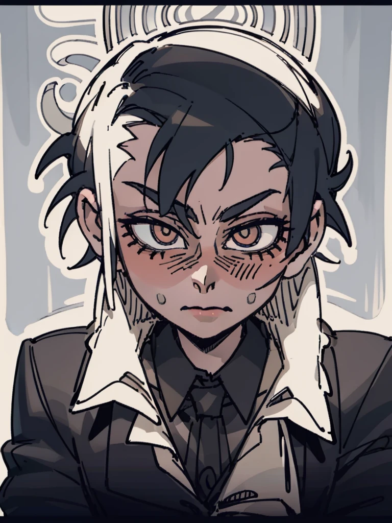 1 boy, chibi, oc, sticker style, simple character, casino boy, 1920s attire, simple, detailed facial features, beautiful eyes, beautiful lips, extremely detailed face, long eyelashes, intricate details, photorealistic, 8k, high quality, masterpiece, vibrant colors, warm lighting, cinematic, elegant, stylish