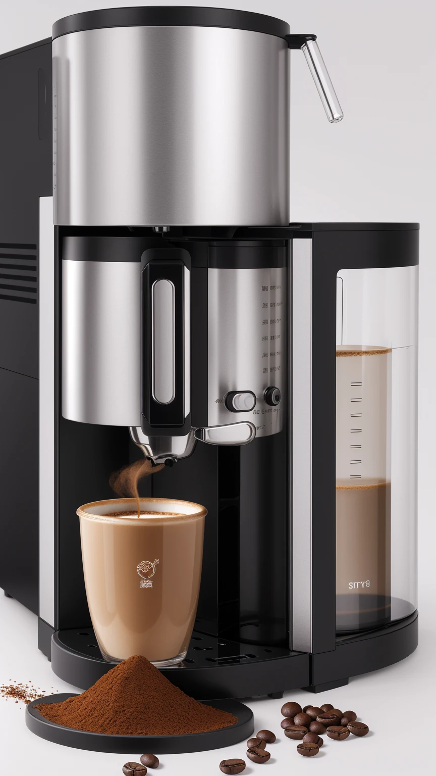 CinnamonBunStyle Coffee Machine. wizardcoreai coffee machine bell_Boundary coffee machine, bell, (masterpiece:1.3) (best quality:1.2) (high quality:1.1)