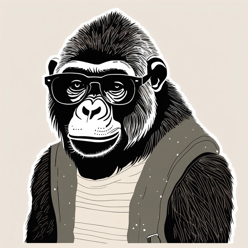 gorillaーesque , cuddly,art by Sophie Roach , art by Jon Klassen , art by Michael Cho , art by Sophie Roach、sunglasses