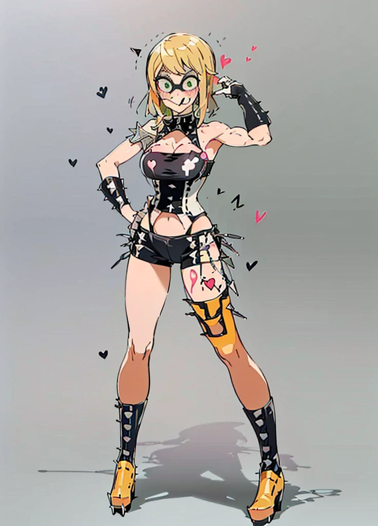 ((My Hero Academia Style)), ((((Desumi Magahara)))), (((Love after world domination))), (((1girl))), (((female))), (((solo))), (((black spiked corset))), (((black corset))), (((spiked corset))), (((thin black button bikini))), (((thin bikini))), (((Black Bikini))), (((thin button bikini))), (((black button bikini))), (((black garter belt))), (((studded black thigh high boots))), (((black high studded boots))), (((black thigh high boots))), (((high studded boots))), (((high boots))), (((Studded Thigh Boots))), (((Thigh High Boots))), (((Studded Boots))), (((Thigh High Boots))), (((Studded Thigh Boots))), (((Studded Pointed Shoulder Pads))), (((Pointed Shoulder Pads))), (((Studded Shoulder Pads))), (((white skull mask))), ((mask)), ((((heart-shaped breast patches)))), ((((heart breast patches)))), ((( breast patches))), ((((evil smile)))), (((deep blush) )), (((excited face))), ((((tongue out))), (((bright green eyes))), (((evil look))), (((crop in right hand))), (((blonde))), ((((full body photo:1.5)))), (((perfect anatomy))), (((Perfect Hands))), (((perfect face))), ((((long black studded giants)))), (((black studded gloves))), ((((long black gloves))), (((long studded gloves))), (((black gloves))), (((long gloves))), (((studded gloves))), (((medium breasts))), (((toned hips))), (((toned thighs))), (((slender waist))), (((toned calves))), (((slightly muscular marked))), (((sexy pose))),