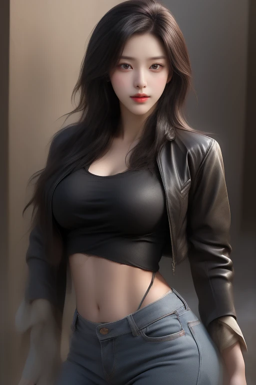 ((masterpiece, highest quality, Highest image quality, High resolution, photorealistic, Raw photo, 8K)), ((Extremely detailed CG unified 8k wallpaper)), (huge stunning goddess shot, very hot and sexy, jaw-dropping beauty, perfect proportions, beautiful body, slim body beauty:1.4), Post-Apocalyptic Wasteland, The world of Mad Max, she wears a leather jacket over his bare skin and holds a shotgun, adderskin eye patch, Collapsed buildings are being swallowed by the desert, Ruins hazed with dust and sand,