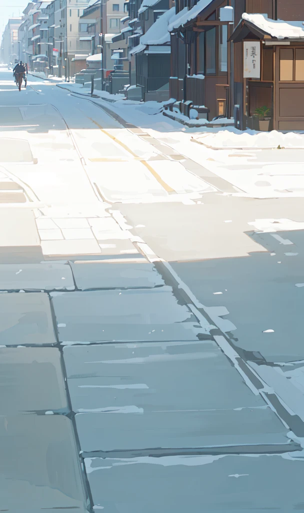 There is a painting,There is a street in the painting,There is a carriage on the street, Shinkai Makoto. High Detail, style of Shinkai Makoto, Shinkai Makoto. — 2160 hours, studio glibly Shinkai Makoto, In the anime painter studio, Street background, Shinkai Makoto style, in style of Shinkai Makoto, Shen Haicheng