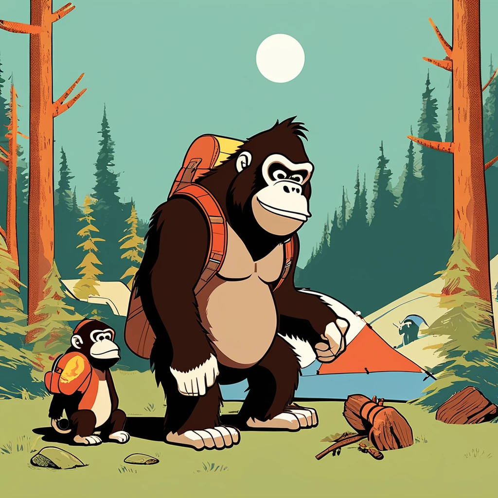 Donkey Kong , art by Sophie Roach , art by Jon Klassen , art by Michael Cho , art by Sophie Roach、sunglasses,camping