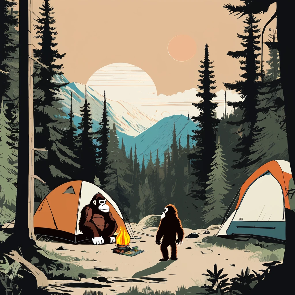 Donkey Kong , art by Sophie Roach , art by Jon Klassen , art by Michael Cho , art by Sophie Roach、sunglasses,camping
