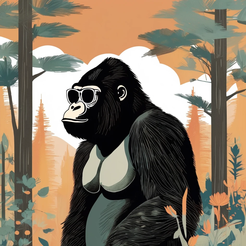 gorilla-like , sweet,art by Sophie Roach , art by Jon Klassen , art by Michael Cho , art by Sophie Roach、sunglasses,campimg