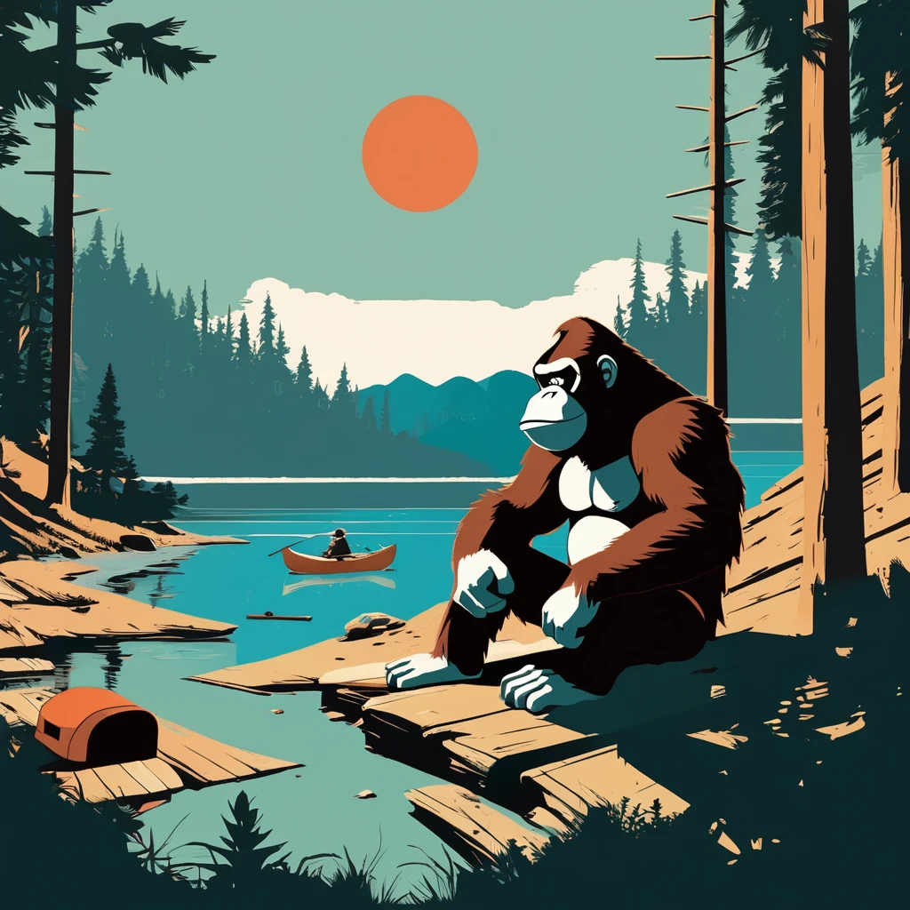 Donkey Kong , art by Sophie Roach , art by Jon Klassen , art by Michael Cho , art by Sophie Roach、sunglasses,camping