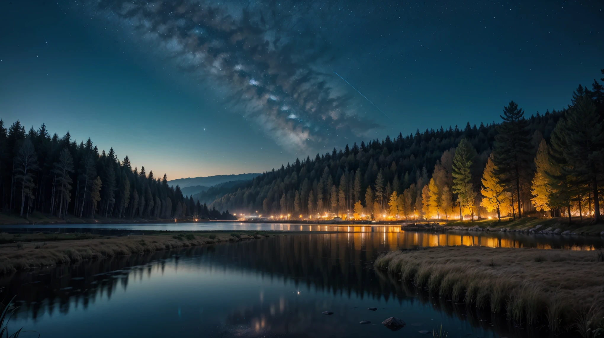 star々The sparkling night sky,Transparency,Spectacular landscapes,A delicate touch,A glittering, graceful flower in the daytime,Contrast,Lake,Blooming,Fantasy