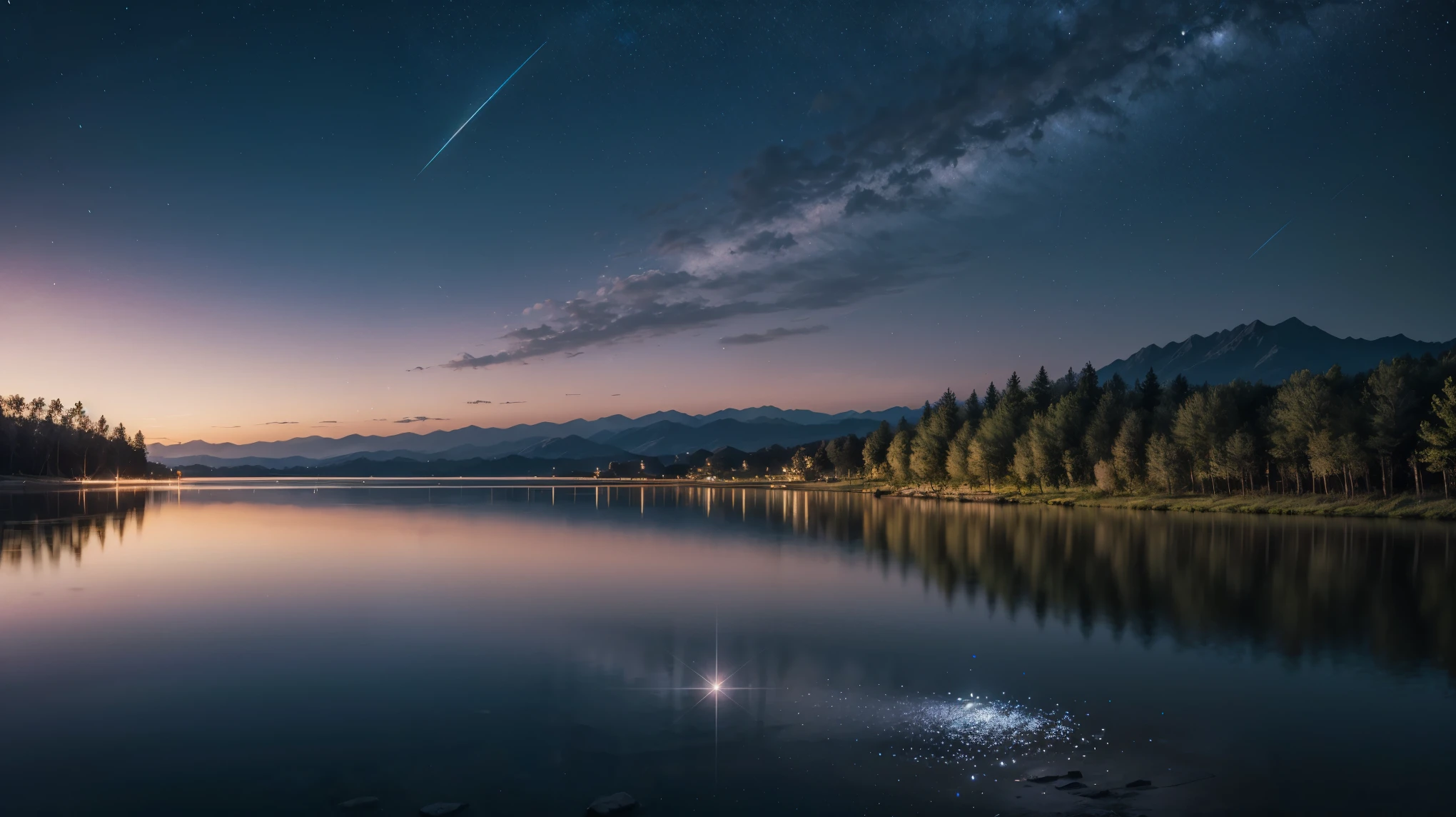 star々The sparkling night sky,Transparency,Spectacular landscapes,A delicate touch,A glittering, graceful flower in the daytime,Contrast,Lake,Blooming,Fantasy