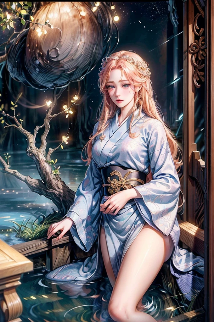 Detailed anime girl, Beautifully detailed eyes, Beautifully detailed lips, ใบหน้าที่very detailed,nine tailed fox,Japanese mythical creatures,Long eyelashes, anime style, 1 girl, Fantasy, digital painting, (best quality,4K,8K,height,Masterpiece:1.2),very detailed,(realistic,photorealistic,photo-realistic:1.37),movie light,incredible light,Highly detailed,bright colors,complicated details,elegant,elegant,Sensitive features,porcelain skin,flowing hair,Fantasy landscape,strange,dreamlike,magical,charming,impersonal,Fascinating