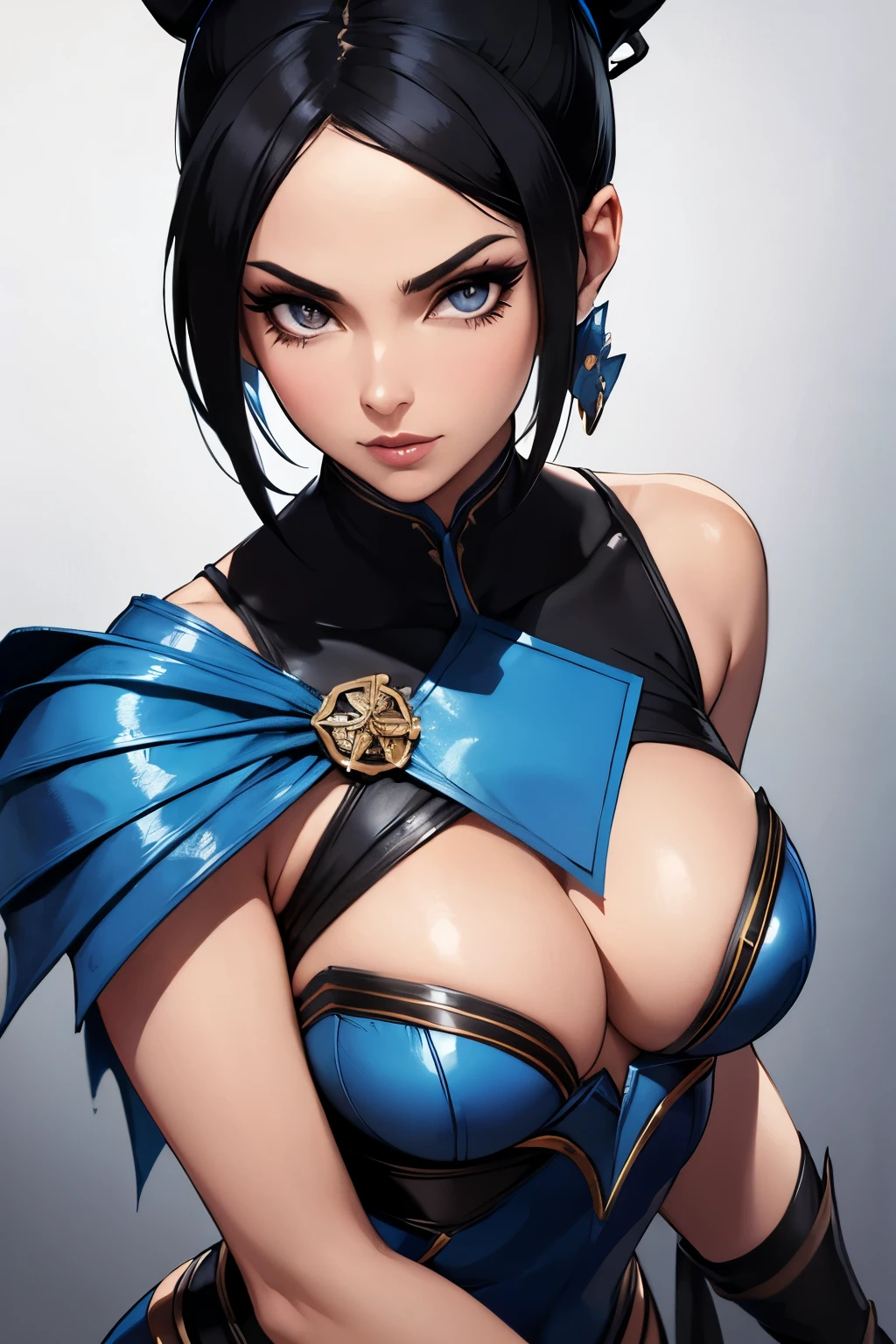 Kitana, black hair, Masterpiace, hot woman, high quality, super detail, make-up