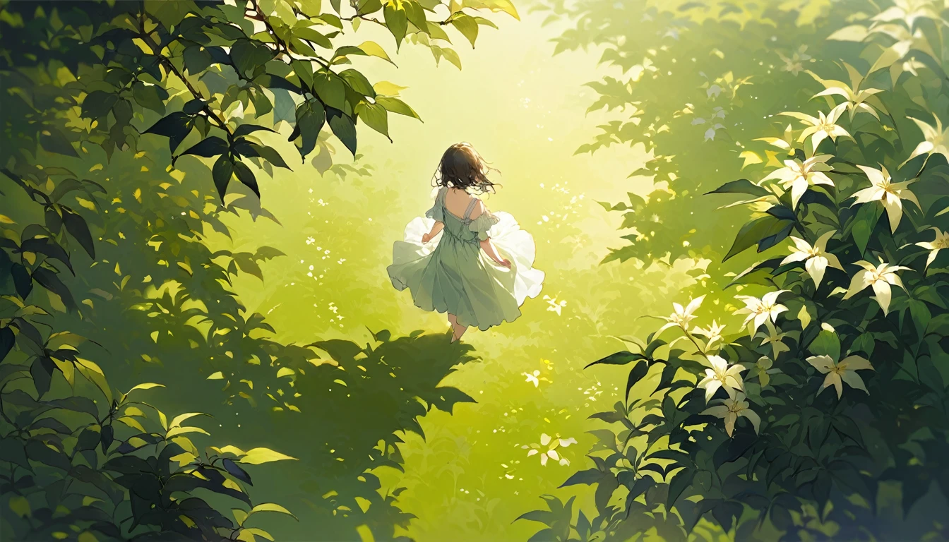 Dirty Dress、非常に機械仕掛けでgod々A delicately crafted background、Yellow and green background、god、𓀀、From above、Nature