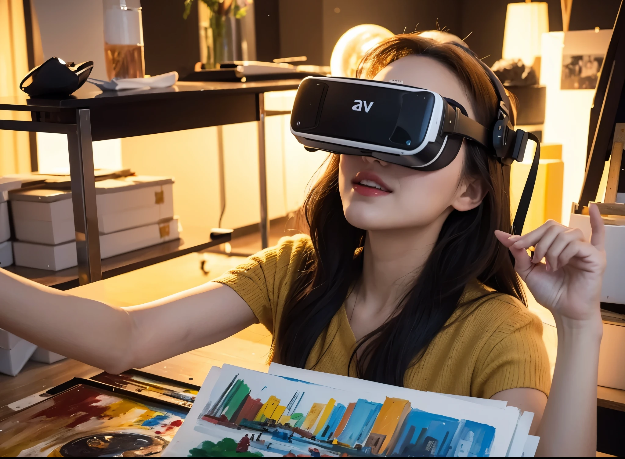 New Year's Day lively art paintings,There are no characters, with VR Glasses