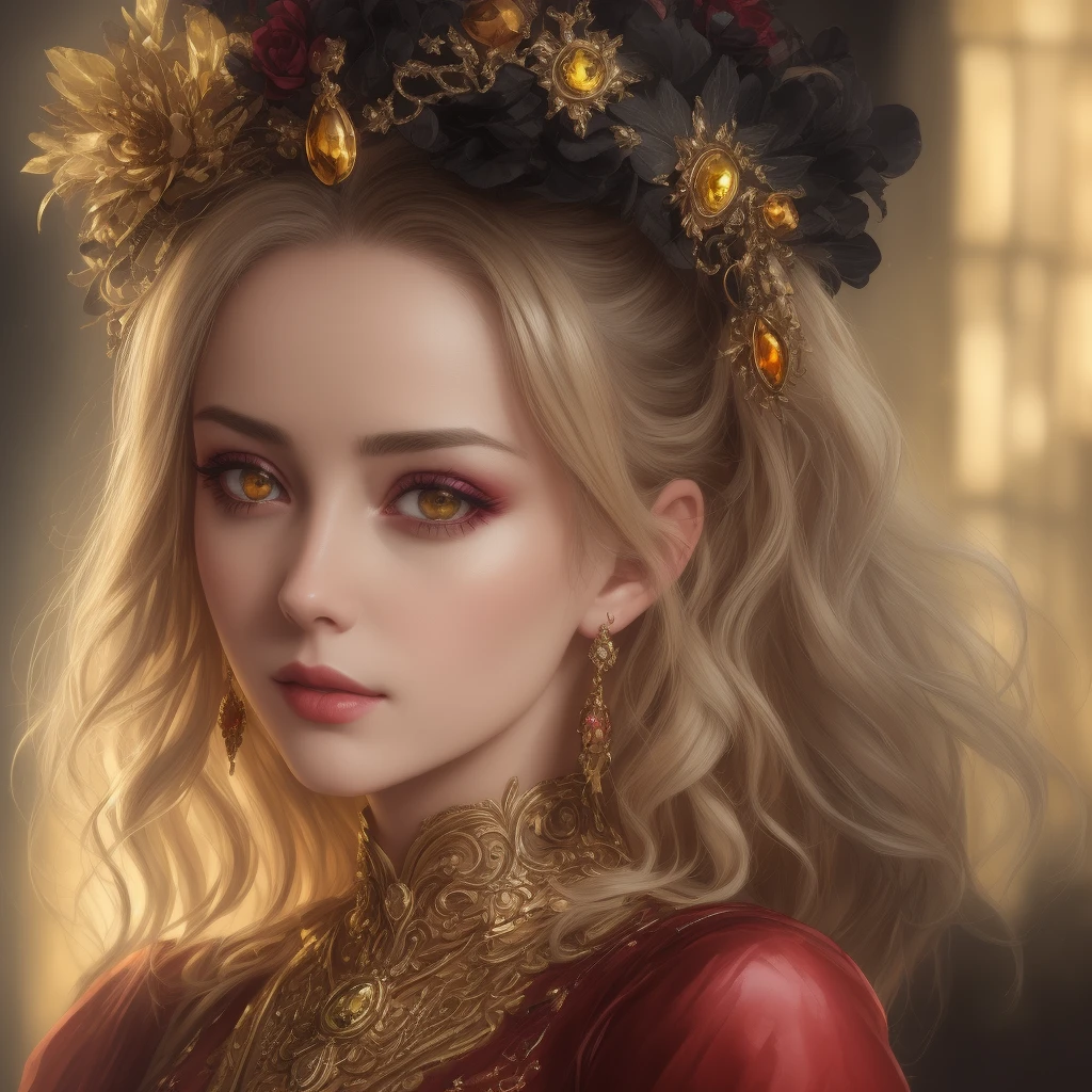 (8k, raw photo, Best Quality, Masterpiece:1.2), model shoot style, (dark shot:1.5), AMBER HEARD incredibly attractive with soft blonde hair, (victorian style:1.2), very detailed and intricate victorian dress, Long and curly hair, dramatic full body pose, (soft warm skin with something effect:1.3), pastel, (labios rojos brillantes y la punta de la nariz con pequeños bright reflections:1.4), (bright reflections:1.6), detailed eyes, (soft volumetric light:1.5), (subsoil dispersal:1.5), something, (night light:1.6), global illumination, soft shadows, (dark background with cold lighting:1.0), bokeh, charlie bowater, stanley artgerm lau, a detailed painting, fantasy art, art station, trend on Artstation, art like midjourney and Rutkowski, hyperdetailed, crazy details, intricate details, (oil painting:1.5), (digital art:1.5), glare in the corneas of the eyes, refraction, screen space reflections, Screen space ambient occlusion, (HDR:1.4), Full body shot, (gold jewelry with amber gems:1.1)